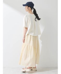 earth music&ecology コットンボイルランダム切替フレアスカート