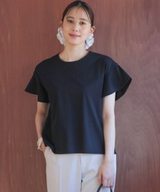 組曲 【WEB限定】プレーティング天竺フリルスリーブ Tシャツ