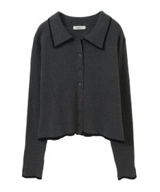 earth music&ecology バイカラートリムニットカーディガン