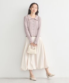 earth music&ecology バイカラートリムニットカーディガン