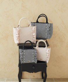 Maison de FLEUR 2Way千鳥柄フリルトートSバッグ