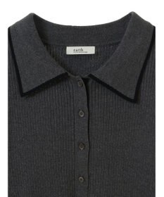 earth music&ecology バイカラートリムニットカーディガン