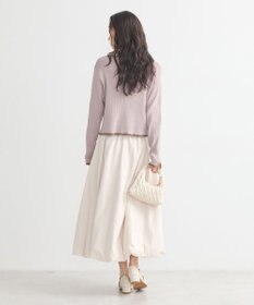 earth music&ecology バイカラートリムニットカーディガン