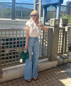 Green Parks タックデザインショート丈シャツ