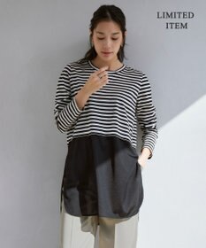 ICB L 【WEB限定・洗える】 シアージャージーコンビ カットソー