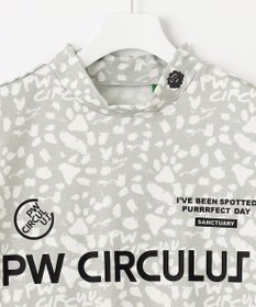 PW CIRCULUS 【MEN】【ストレッチ】アニマルプリント ロゴ モックネック シャツ