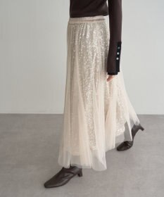 YECCA VECCA スパンコール×チュールスカート