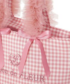 Maison de FLEUR ギンガムブランドロゴフリルハンドルトート