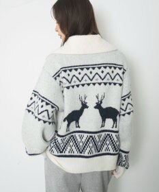 WEGO 雪柄ダブルジップニット