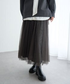 YECCA VECCA スパンコール×チュールスカート