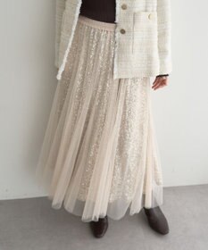 YECCA VECCA スパンコール×チュールスカート