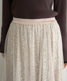 YECCA VECCA スパンコール×チュールスカート