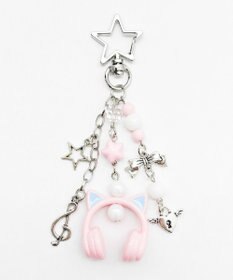 WEGO ネコミミヘッドホンビーズキーホルダー