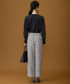 自由区 L 【17号サイズまで展開・カタログ掲載】ライトミックスツィードワイド パンツ