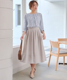 Tiaclasse 【新色追加・選べる丈】麻調タックフレアスカート