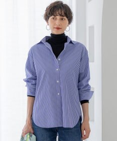 23区 【滝沢眞規子さん着用/VERY掲載】CANCLINI ベーシック シャツ ブルーストライプ