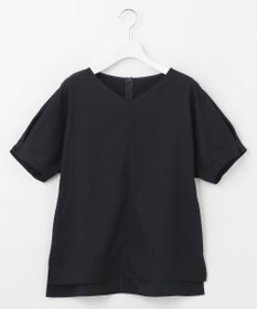 自由区 【接触冷感・速乾・UVカット・撥水・防シワ】リネンライクツイル プルオーバーブラウス