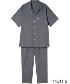 ワコール／睡眠科学 メンズ パジャマ 5分袖 半袖 9分丈 綿100%(天綿)(本体) 二重ガーゼ YGT145 睡眠科学／ワコール