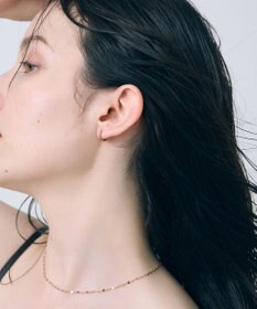 Phoebe 【金属アレルギー対応】ワンタッチビジューフープミニピアス(片耳)/サージカルステンレス ローズゴールド