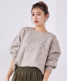 Tiaclasse 【洗える】ケーブル柄編みニットプルオーバー