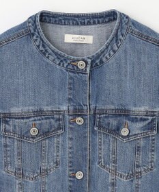 ANY 【洗濯機可能・ストレッチ】ノーカラー デニムジャケット