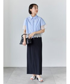 Te chichi レースヘムクロップトシャツ