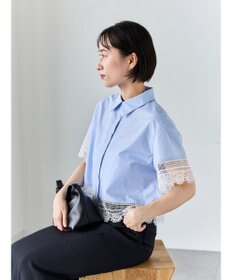 Te chichi レースヘムクロップトシャツ