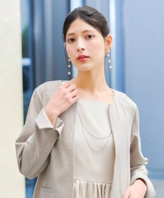 Tiaclasse L 【新色追加・洗える】麻調薄地キーネックジャケット