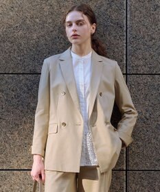 J.PRESS LADIES セルロースリネンストレッチ ダブル ジャケット ベージュ系