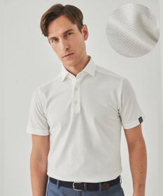 GOTAIRIKU 2年連続売上NO1【仕事で着られる】キレイめ 鹿の子ビズポロシャツ ホワイト系