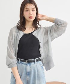 earth music&ecology 接触冷感シアークルーニットカーディガン