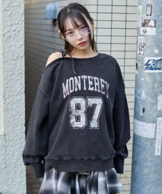 WEGO 裏起毛2WAYグラフィックワンショルBIGスウェット