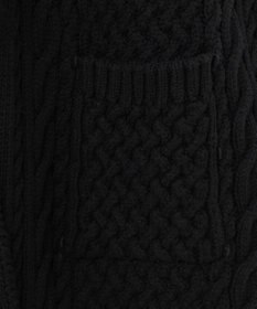 自由区 【洗える】アランパターンファーコンビ ニットガウン