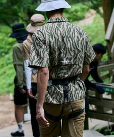 PW CIRCULUS 【MEN】ストライプカモフラ メッシュポケットシャツ ゴルフ