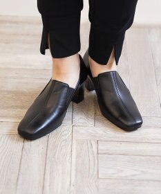 Pointer 日本製 滑り止めスクエアトゥサイドゴムパンプス