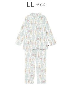 WACOAL ワコール_リラックス＆スリープ パジャマ 長袖 長ズボン 綿100％(本体) スムース素材 ハドンホール 上下セット 前開き ミントン NDV140 /ワコール