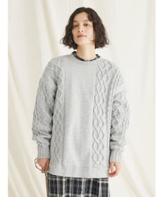 CRAFT STANDARD BOUTIQUE ケーブルニット切り替え裏起毛スウェット