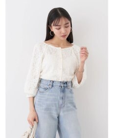 earth music&ecology フラワーレースブラウス