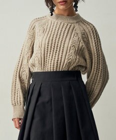 muuc 〈上質なカシミヤウール〉立体ケーブル編みプルオーバー〈しっとり柔らかい〉〈日本製〉〈オンオフ使えるきちんと感〉