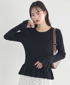 earth music&ecology ペプラムニットプルオーバー