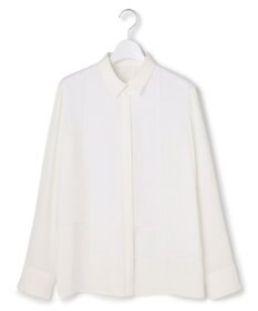 ICB L 【先行予約】 BackSatinAmunzen  異素材デザイン シャツブラウス