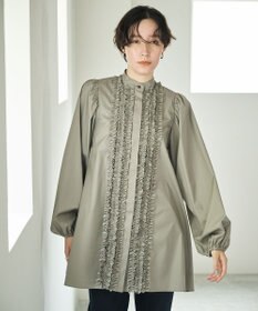 #Newans 【シワになりにくい/洗濯機可能】ロングフリルチュニック