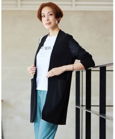 ICB 【洗える】 ドライコットンアセテート ニットジャケット