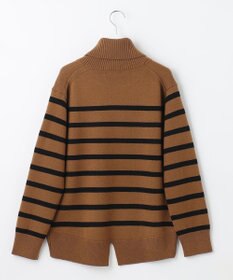 J.PRESS LADIES S 【洗える】MERINO CASHMERE オフタートル ボーダー ニット