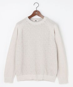 JOSEPH ABBOUD 【キングサイズ・エコ素材和紙使用・日本素材】和紙杢メッシュクルーネック ニット