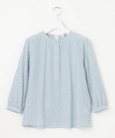 J.PRESS LADIES S 【洗える】コットンアセVis ストライプ クルーネック ブラウス