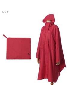 MOONBAT POLO RALPH LAUREN(ポロ ラルフローレン) ポロポニー ポケッタブル レインポンチョ レインコート 無地 フード 収納袋 ロゴ入 レディース