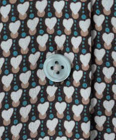 自由区 【洗える】ジオメトリックハートプリント ブラウス