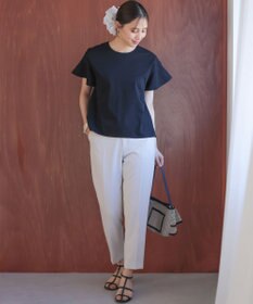 組曲 【WEB限定】プレーティング天竺フリルスリーブ Tシャツ