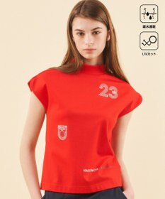 23区GOLF 【WOMEN】新色追加！【吸水速乾/UVカット】フレンチスリーブロゴモックネック